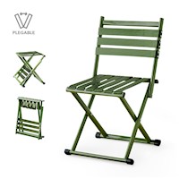 Silla Plegable 2 en 1 para Playa Jardín Camping Terraza Verde DD4